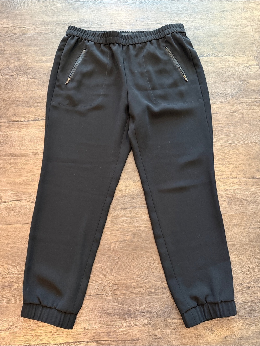 J. Crew 10 Black Sydney Jogger Trouser Pants w/Zipper Pockets Style B0587